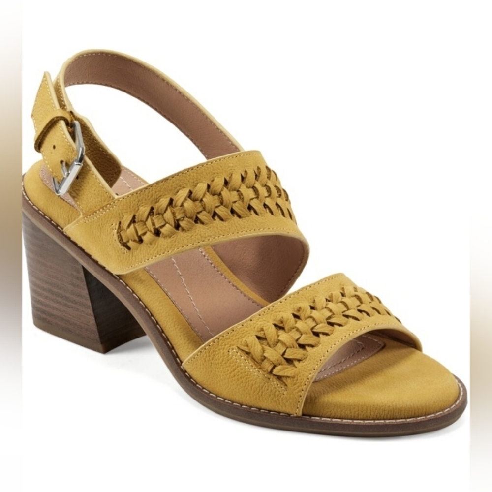Women's Yellow Block Heel Sandals
